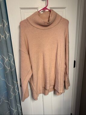 Free People Cozy Blush Pink Turtleneck Sweater